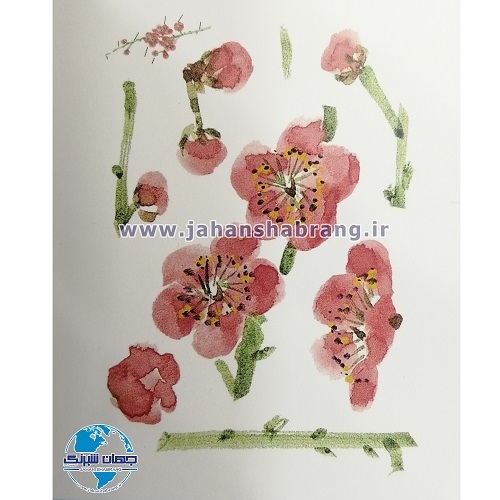 استیکر تزئینی شکوفه صورتی کد 043