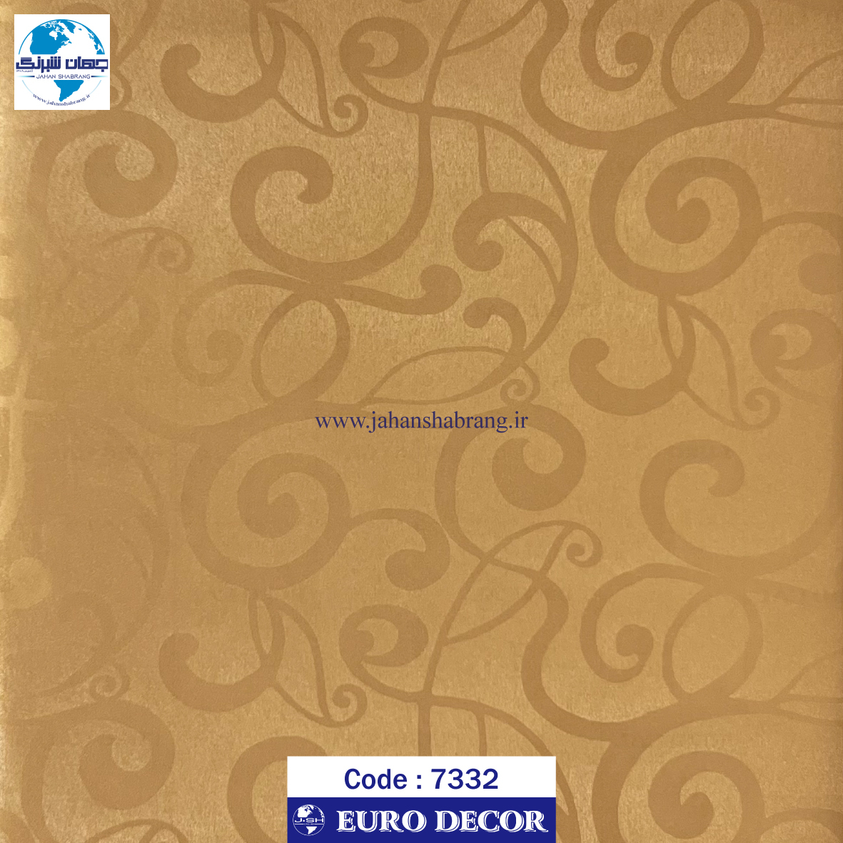 طرح‏ ‏کاغذ‏ ‏دیواری طلایی برجسته مات‏ ‏یورو دکور‏ ‏‏کد 7332