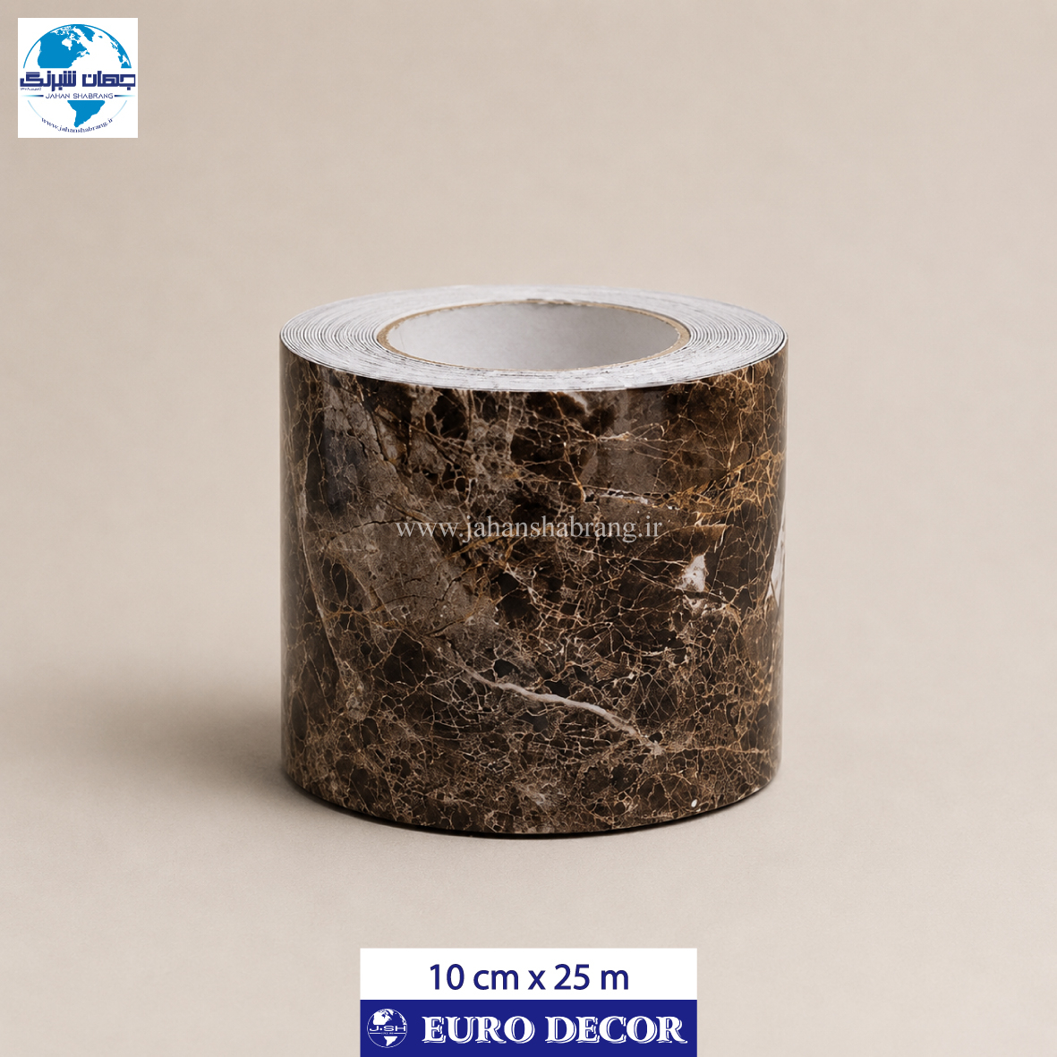 قرنیز دکوری طرح سنگ هایگلاس قهوه ای رگه دار  10cm x 25m/ یورودکور