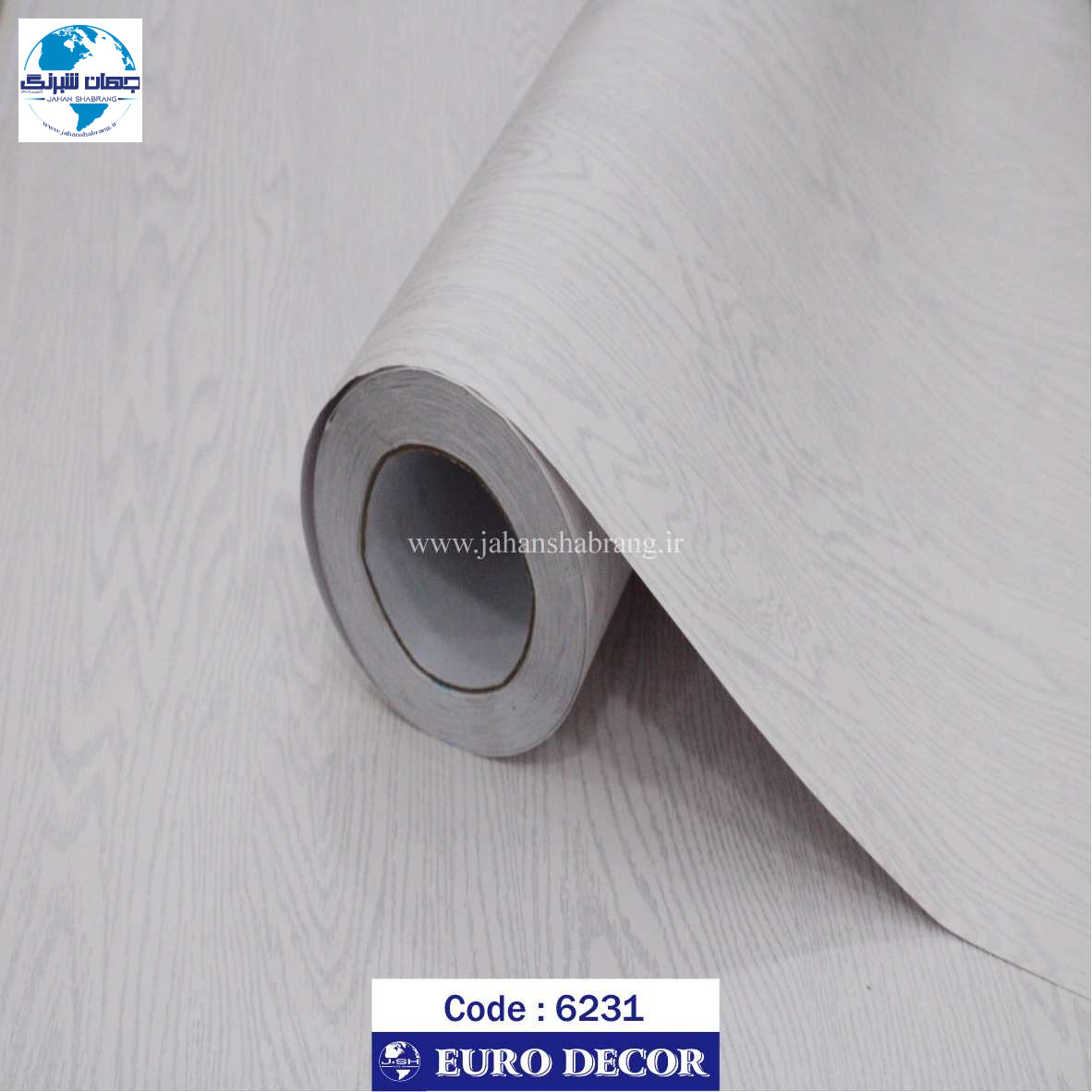 دکوری طرح چوب سفید برجسته مات یورو دکور کد 6231
