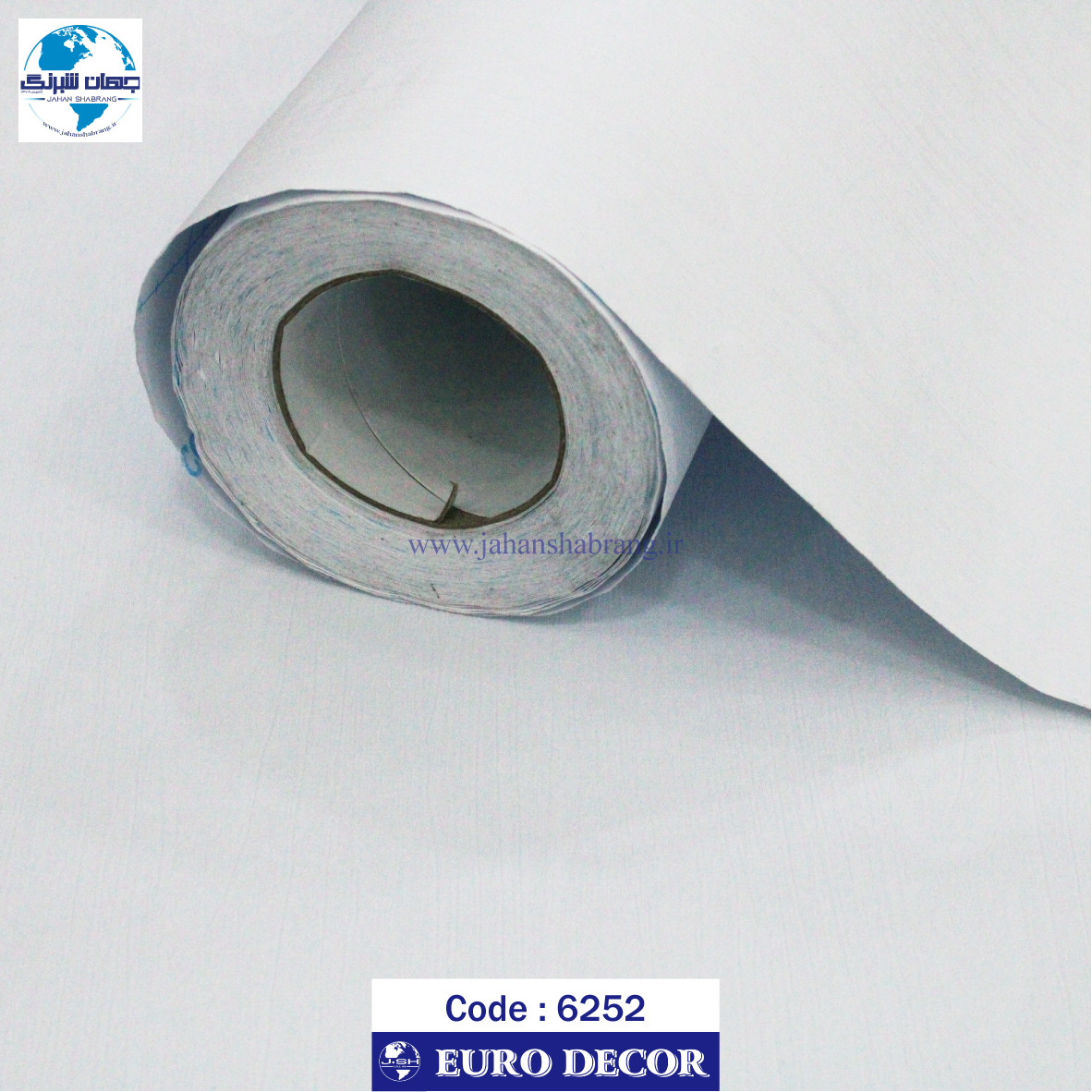 دکوری طرح چوب سفید تم آبی برجسته مات یورو دکور کد 6252