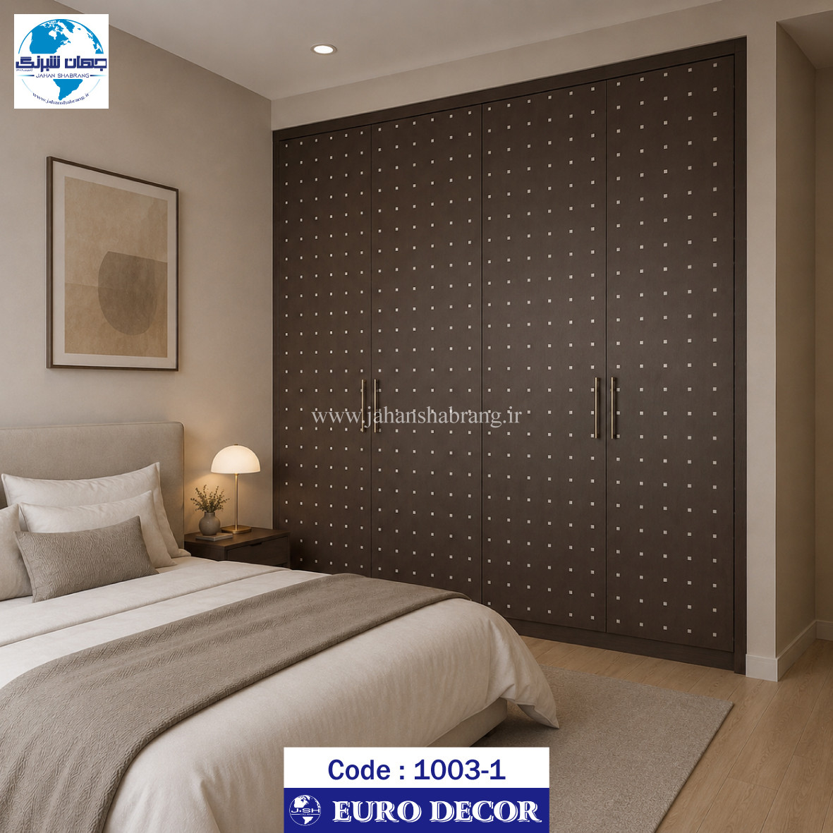 طرح‏ ‏کاغذ‏ ‏دیواری‏ قهوه ای سوخته مربعی‏ ‏یورو دکور‏ ‏‏کد ‏1003-1
