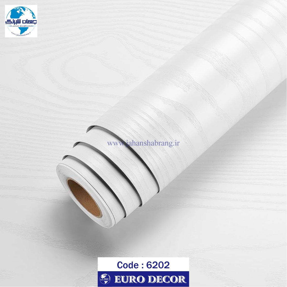 دکوری طرح چوب سفید برجسته مات یورو دکور کد 6202