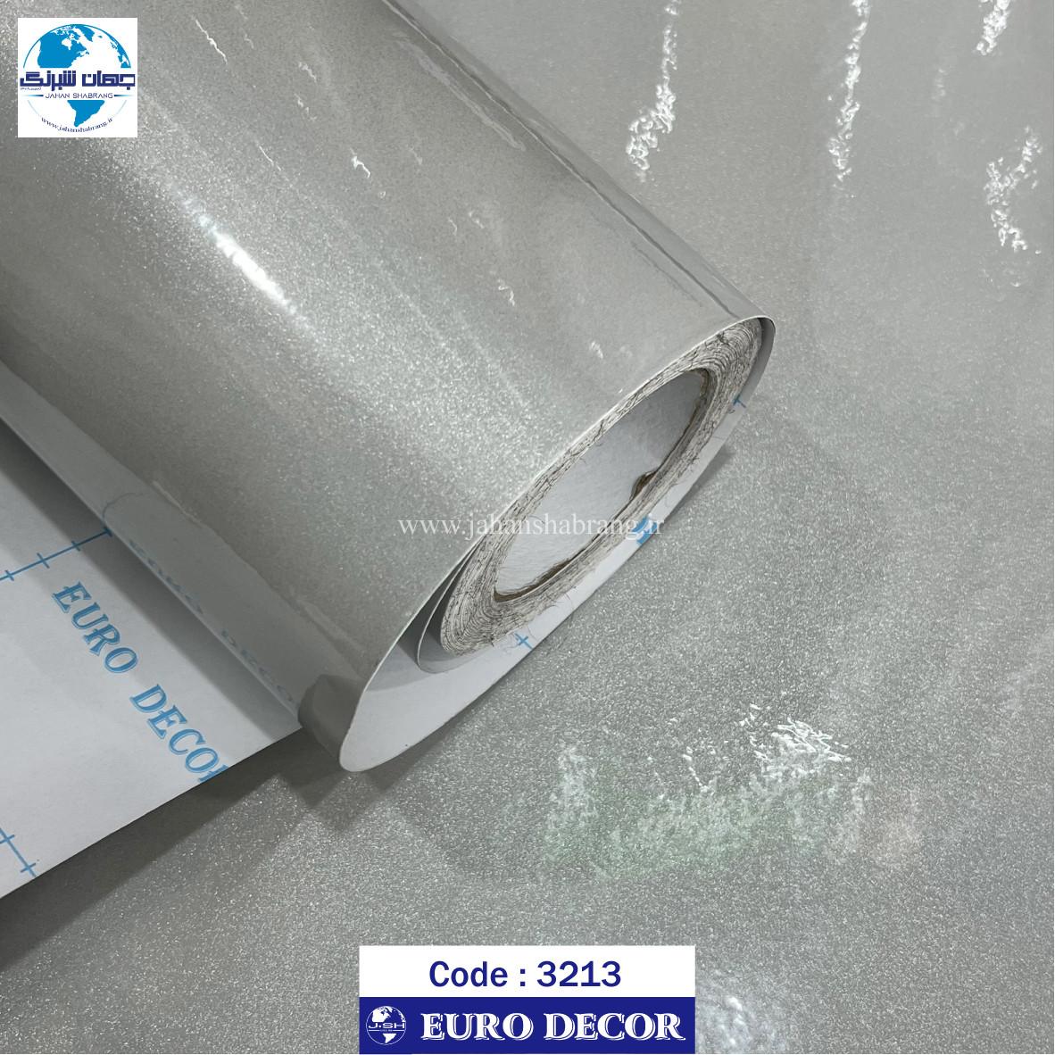 دکوری نقره ای شاین هایگلاس 60c*25یورودکور چین کد3213