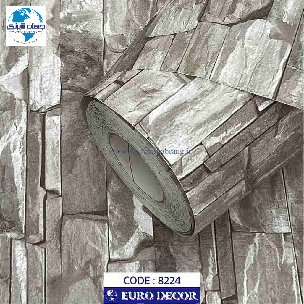 دکوری طرح آجر آنتیک طوسی پفکی مات یورو دکور کد 8224