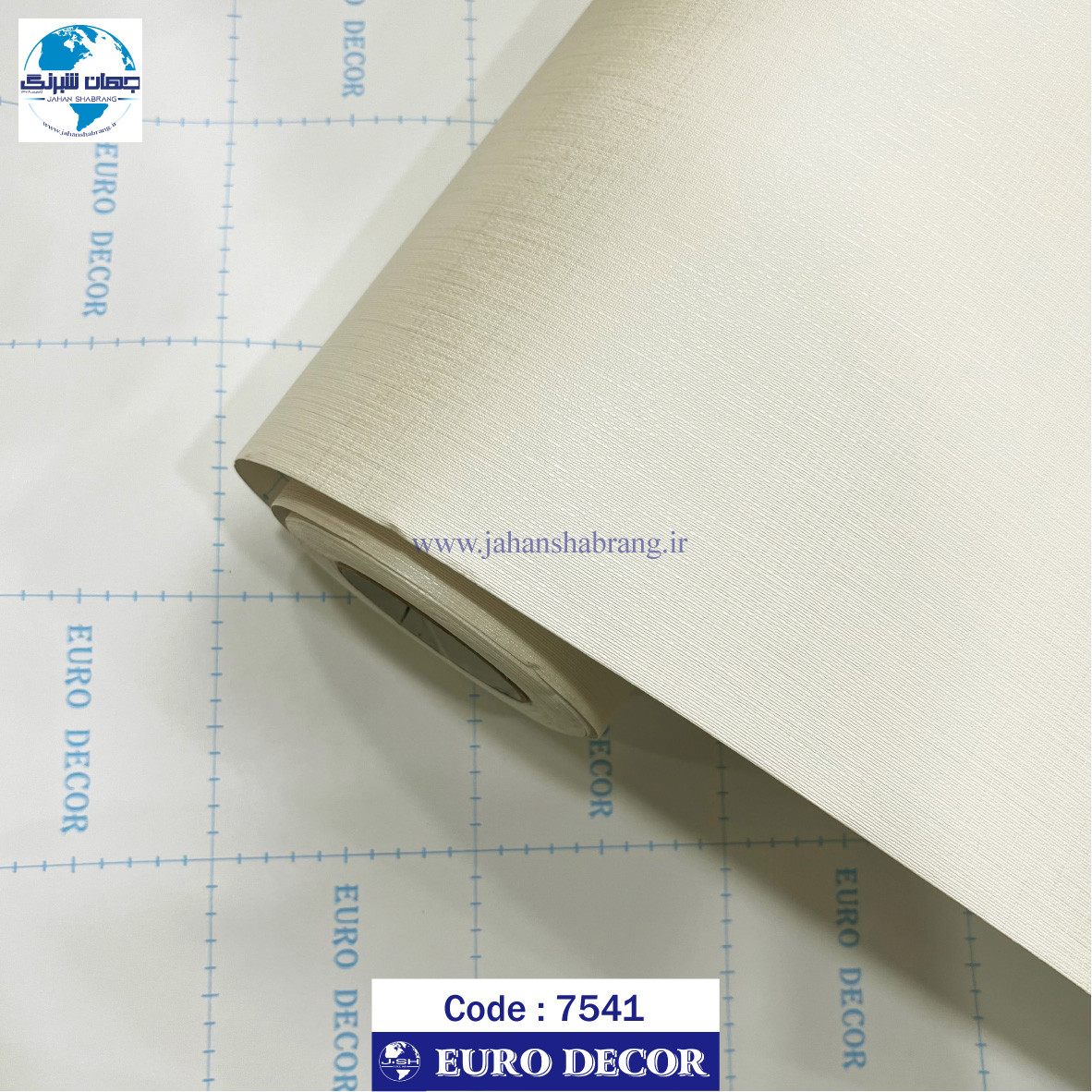 طرح‏ ‏کاغذ‏ ‏دیواری کنفی کرم روشن برجسته مات یورو دکور‏ ‏‏کد 7541