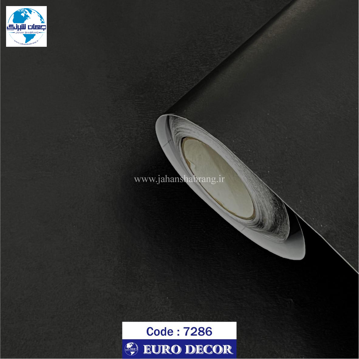 دکوری - چرم مشکی برجسته مات یورو دکور کد 7286