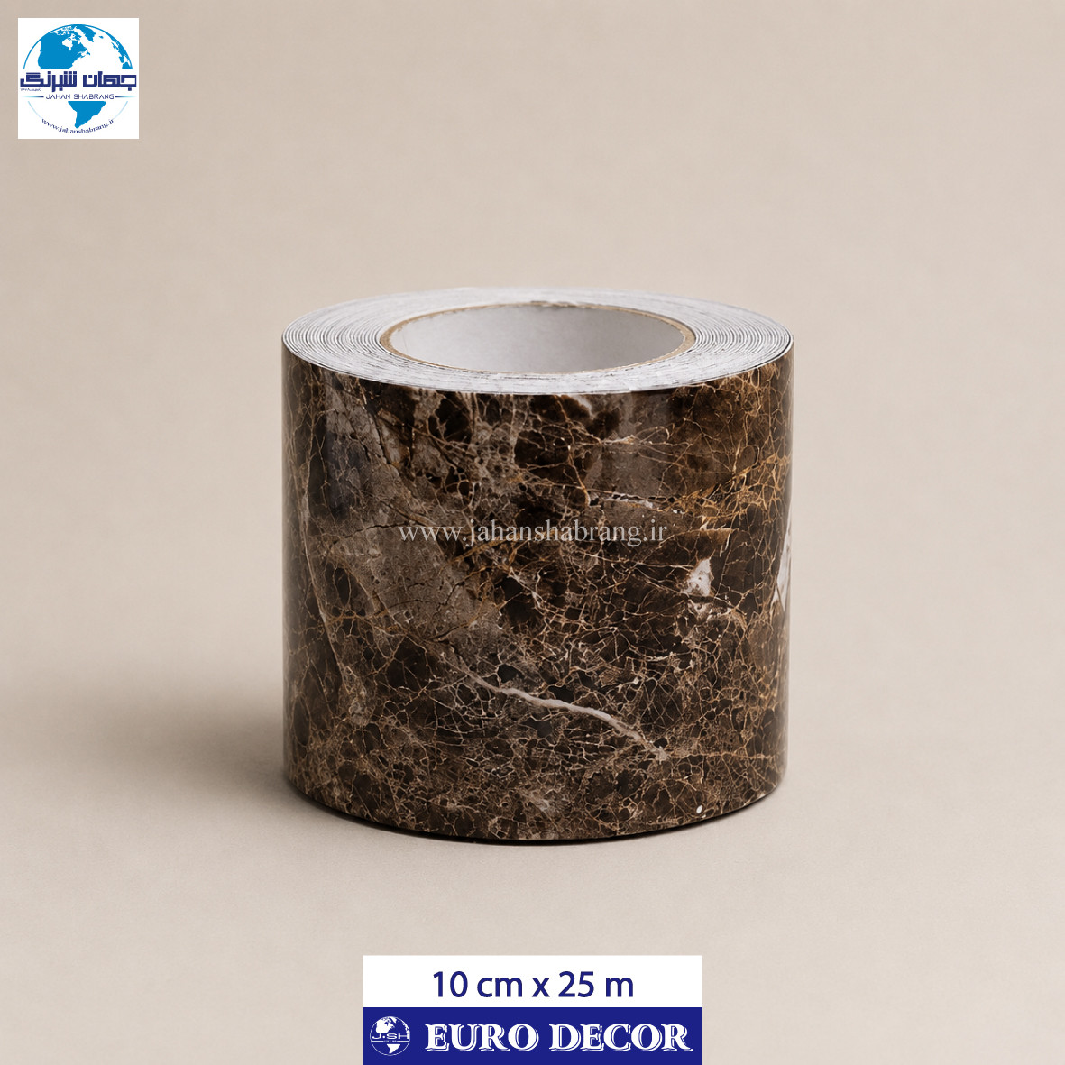 قرنیز دکوری طرح سنگ هایگلاس قهوه ای رگه دار  10cm x 25m/ یورودکور