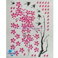 استیکر تزئینی درخت بهاری و پرستو کد 068