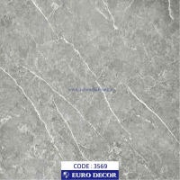 دکوری طرح سنگ ساده هایگلاس طوسی روشن 60c*25یورودکور چین 3569