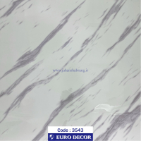 دکوری‏ ‏طرح‏ ‏سنگ‏ سفید مرمری رگه طوسی هایگلاس‏ ‎‏یورودکور ‏‏کد 3543