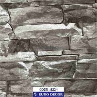 دکوری طرح آجر آنتیک طوسی پفکی مات یورو دکور کد 8224