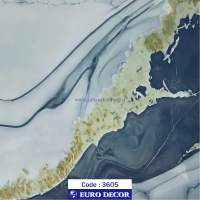 دکوری سنگ هایگلاس آبی - طلایی یورو دکور‏ ‏‏کد 3605