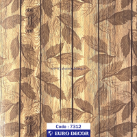 طرح‏ ‏کاغذ‏ ‏دیواری برگ و چوب کرم برجسته مات یورو دکور‏ ‏‏کد 7312