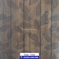 طرح‏ ‏کاغذ‏ ‏دیواری برگ و چوب قهوه‌ای برجسته مات یورو دکور‏ ‏‏کد 7313