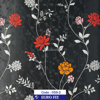 طرح‏ ‏کاغذ‏ ‏دیواری‏ مشکی گلدار یورو فیکس‏ ‏‏کد ‏059-2