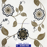 طرح‏ ‏کاغذ‏ ‏دیواری سفید طرح گل و برگ مشکی-طلایی‏ ‏یورو فیکس ‏‏کد ‏9173-3
